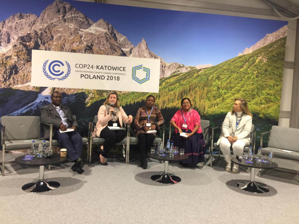 Charla sobre Pueblos Indígenas en la Conferencia sobre el Cambio Climático COP24, en Katowice, Polonia.